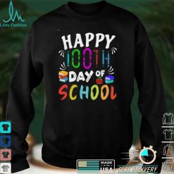 happy 100th day of school shirt student and teacher books Long Sleeve T Shirt
