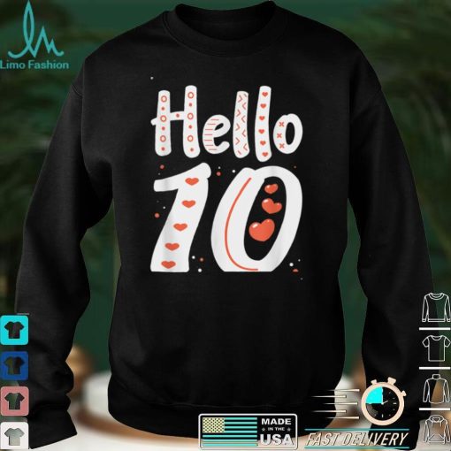 10th Birthday, For Girls, Hello 10, Ten, 10 Years Old, Cute T Shirt