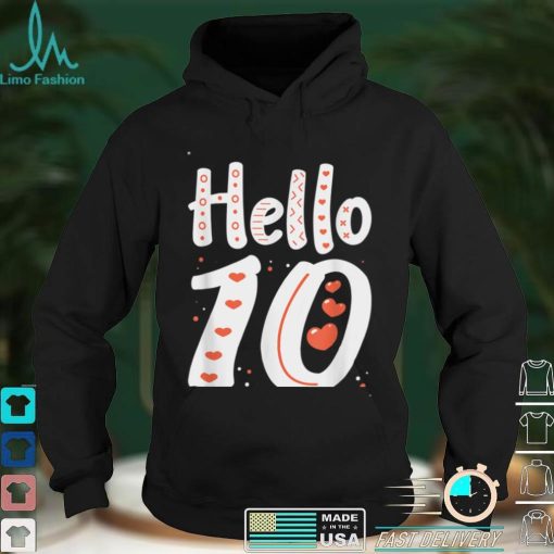 10th Birthday, For Girls, Hello 10, Ten, 10 Years Old, Cute T Shirt