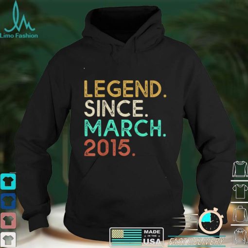 7 Years Old Gifts Legend Since March 2015 7th Birthday Kids T Shirt Shirt