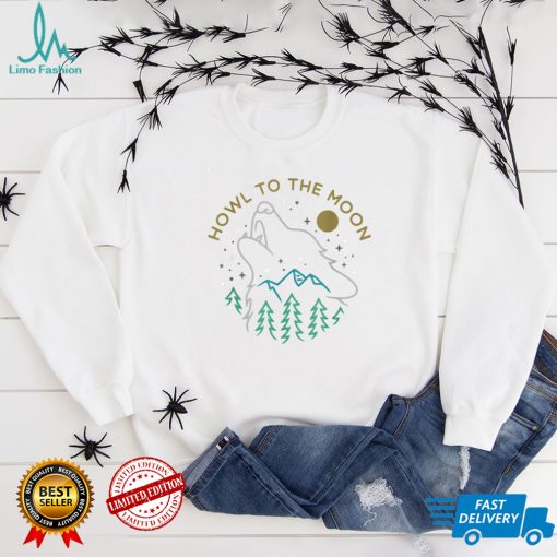 Camping with Wolf in the Forest Nature Howl to the Moon T Shirt