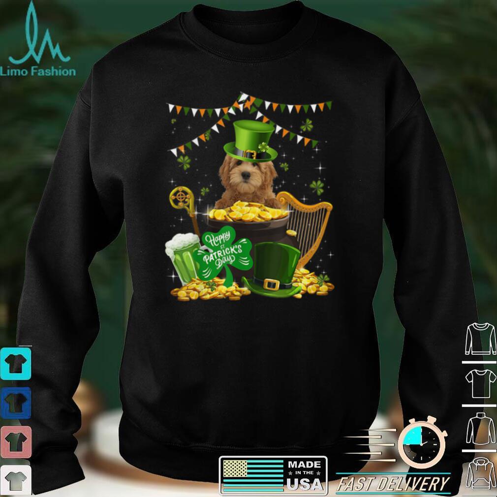 Cute Goldendoodle Dog Shamrock St Patricks Day Dog Irish T Shirt 1