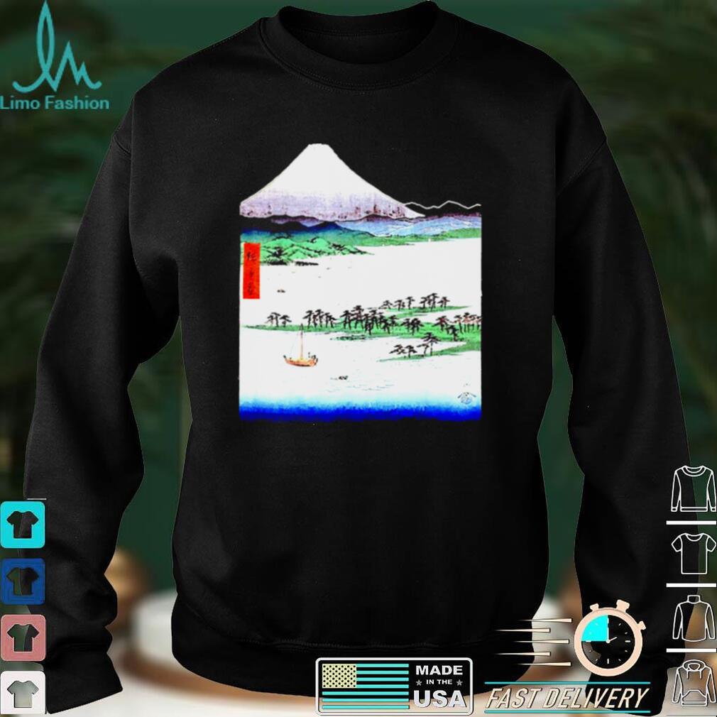 Famous Vintage Japanese Woodblock Art Hiroshige Pine Beach Shirt Famous Vintage Japanese Woodblock Art Hiroshige Pine Beach Shirt