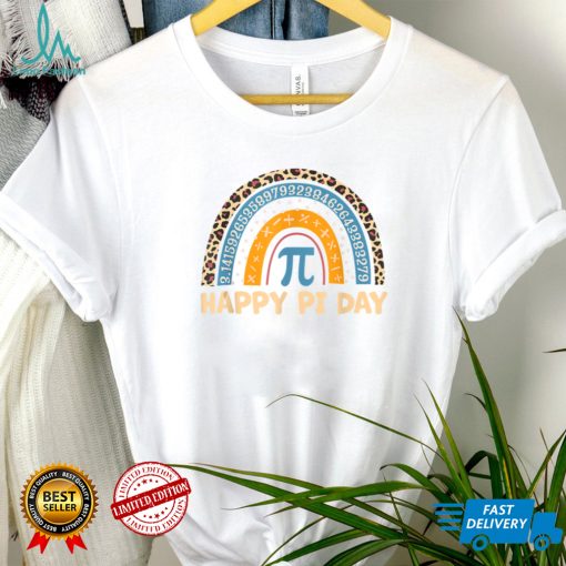 Happy Pi Day Mathematic Math Teacher Gift Leopard Rainbow T Shirt