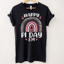 Happy Pi Day Mathematics Math Teacher Cute Leopard Rainbow T Shirt