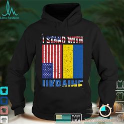 I Stand With Ukraine Support Ukrainian American USA Flag T Shirt