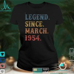 Legend Since March 1954 68 Year Old Gifts 68th Birthday T Shirt