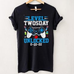 Level Twosday Unlocked 2 22 22 Gamer Twos Day 2022 Boys T Shirt