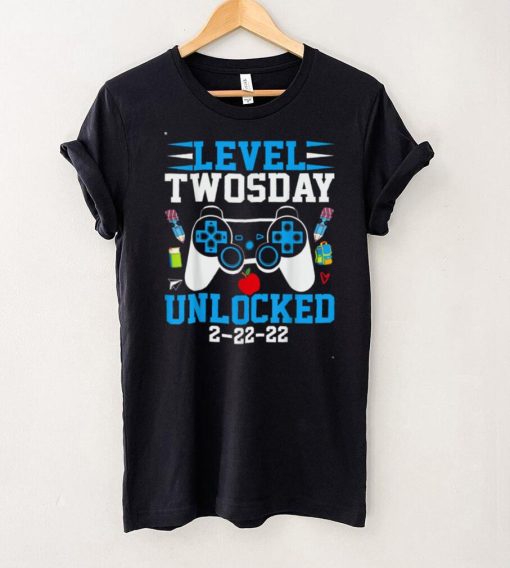 Level Twosday Unlocked 2 22 22 Gamer Twos Day 2022 Boys T Shirt