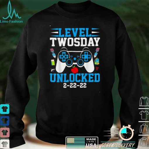 Level Twosday Unlocked 2 22 22 Gamer Twos Day 2022 Boys T Shirt