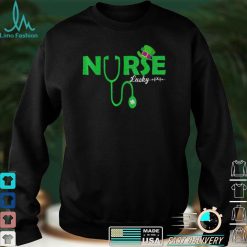 Lucky clover Stethoscope heartbeat Nurse St Patricks day T Shirt