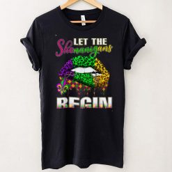 Mardi Gras Lips Outfit Costume Women Let Shenanigans Begin T Shirt