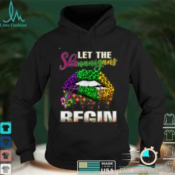 Mardi Gras Lips Outfit Costume Women Let Shenanigans Begin T Shirt