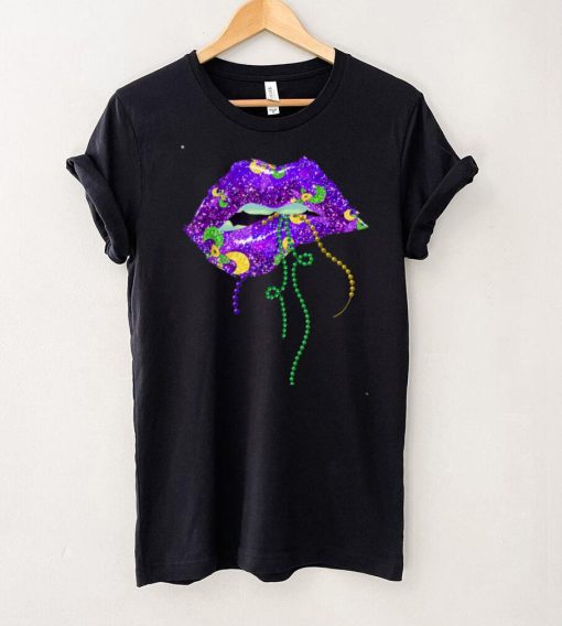 Mardi Gras Lips Queen Carnival Costume Purple & Golds Funny T Shirt