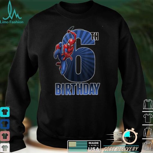 Marvel Spider Man Swinging 6th Birthday Graphic T Shirt