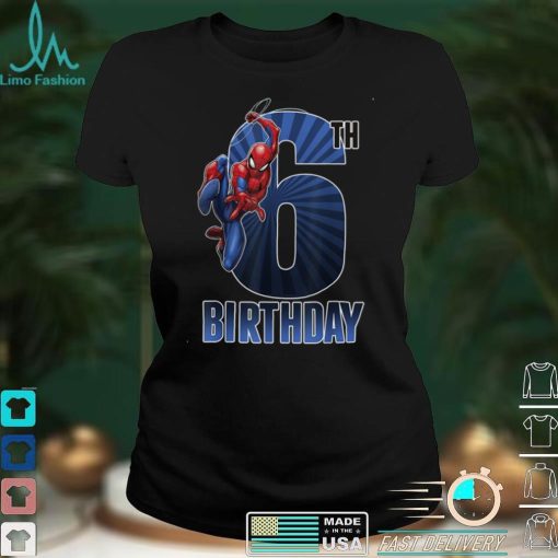Marvel Spider Man Swinging 6th Birthday Graphic T Shirt