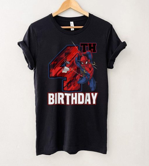 Marvel Spider Man Web Swing 4th Birthday T Shirt