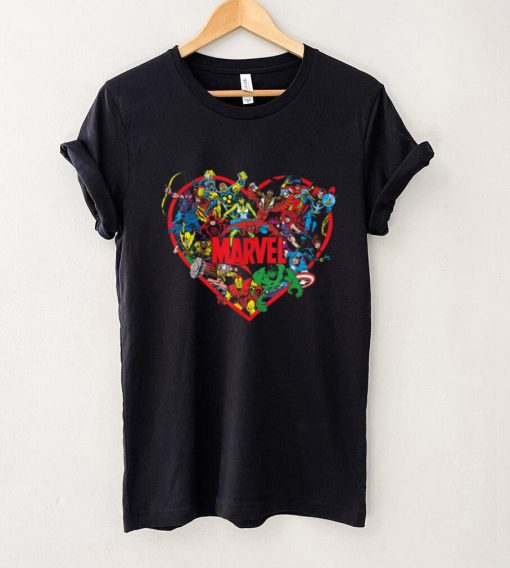 Marvel Valentine’s Day Group Shot Heart Mashup T Shirt