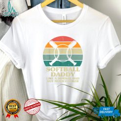 Mens Father's Day Softball Dad Retro Sunset Father's Day T Shirt (1)