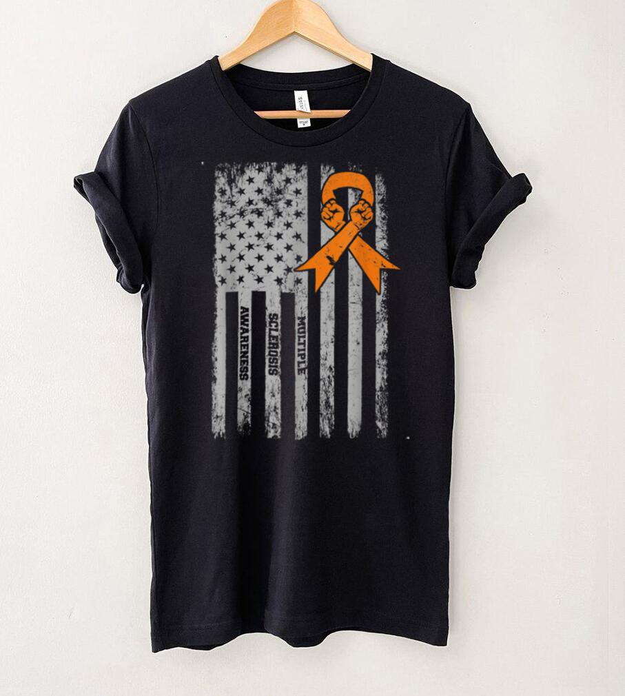 Multiple Sclerosis Awareness USA American Flag MS Ribbon T Shirt Multiple Sclerosis Awareness USA American Flag MS Ribbon T Shirt