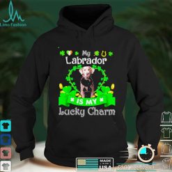 My Silver Labrador Dog Is My Lucky Charm Patricks Day Shirt