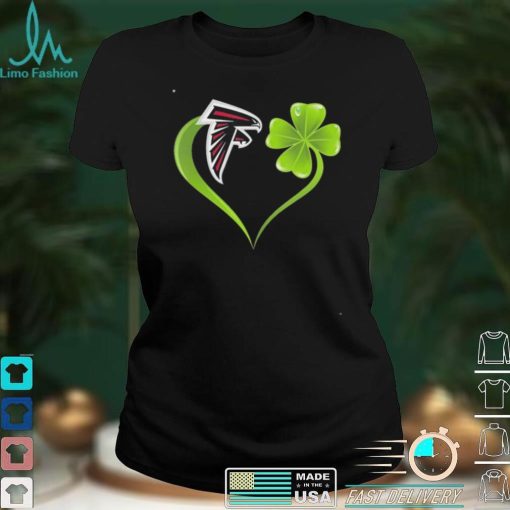 New Official Irish St Patrick Day Shamrock Heart Football Team Atlanta Falcon T Shirt