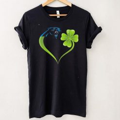 New Official Irish St Patrick Day Shamrock Heart Football Team Carolina Panther T Shirt