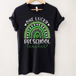 One Lucky Preschool Teacher St Patricks Day Funny Rainbow T Shirt