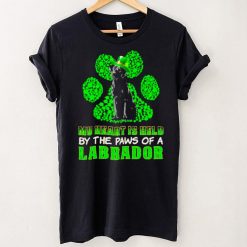 St Patricks Day My Heart Is Held By The Paws Of A Black Labrador Shirt
