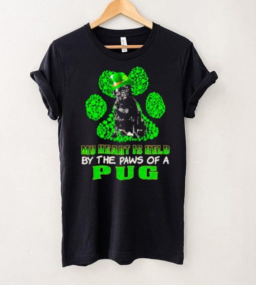St Patricks Day My Heart Is Held By The Paws Of A Black Pug Shirt