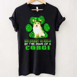 St Patricks Day My Heart Is Held By The Paws Of A Corgi Shirt