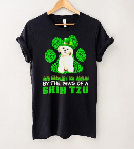 St Patricks Day My Heart Is Held By The Paws Of A Cream Shih Tzu Shirt