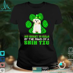 St Patricks Day My Heart Is Held By The Paws Of A Cream Shih Tzu Shirt