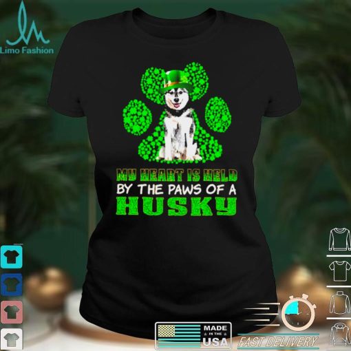 St Patricks Day My Heart Is Held By The Paws Of A Husky Shirt