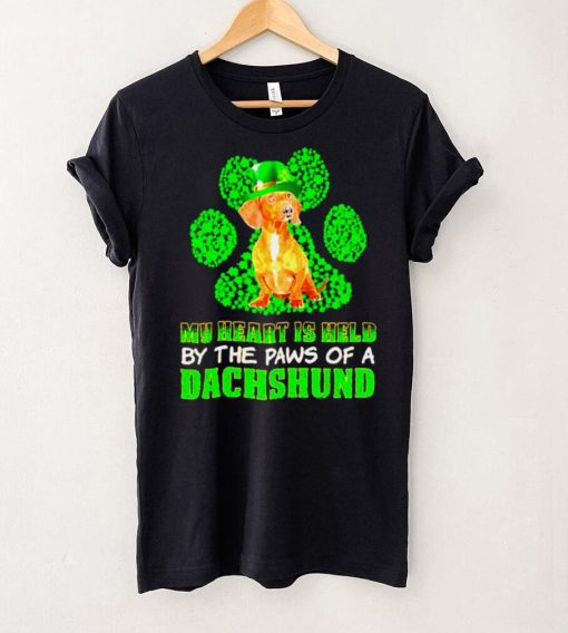 St Patricks Day My Heart Is Held By The Paws Of A Red Dachshund Shirt