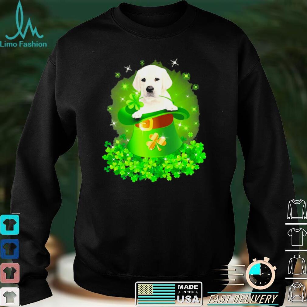 St. Patricks Day Shamrock Lucky Hat White Labrador Dogs Shirt St. Patricks Day Shamrock Lucky Hat White Labrador Dogs Shirt