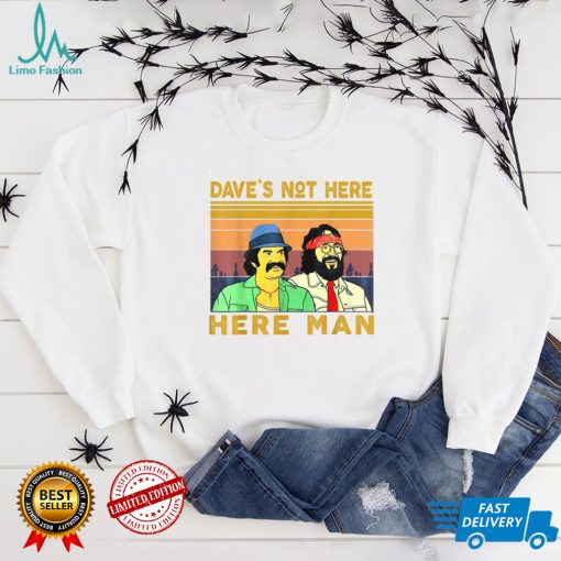 Vintage Dave Not Here Here Man, Funny Retro Costume T Shirt