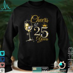 Womens Cheers To 25 Years Old 25th Birthday Queen Diamond T Shirt Shirt