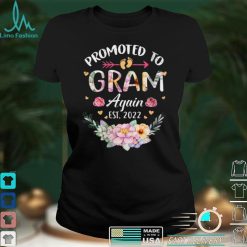 Womens Promoted To Gram Again 2022 Flower Grandma Announce V Neck T Shirt Shirt