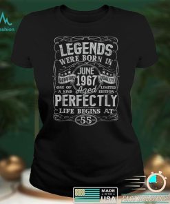 55th Birthday Vintage Legend Were Bon in June 1967 55 Years T Shirt B09VXFX9H6