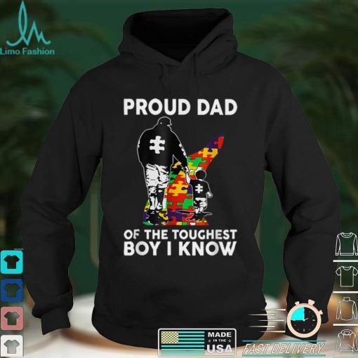 Autism Awareness Puzzle Proud Dad Of The Toughest Boy I Know T Shirt