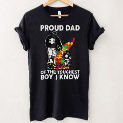 Autism Awareness Puzzle Proud Dad Of The Toughest Boy I Know T Shirt