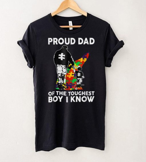 Autism Awareness Puzzle Proud Dad Of The Toughest Boy I Know T Shirt