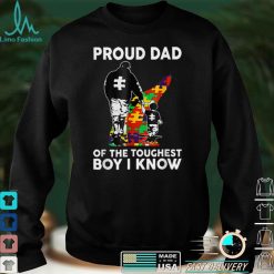 Autism Awareness Puzzle Proud Dad Of The Toughest Boy I Know T Shirt