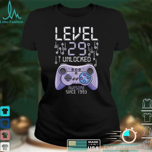 Birthday Gamer Level 29 Years Unlocked Awesome Since 1993 T Shirt B09VYX6RRS