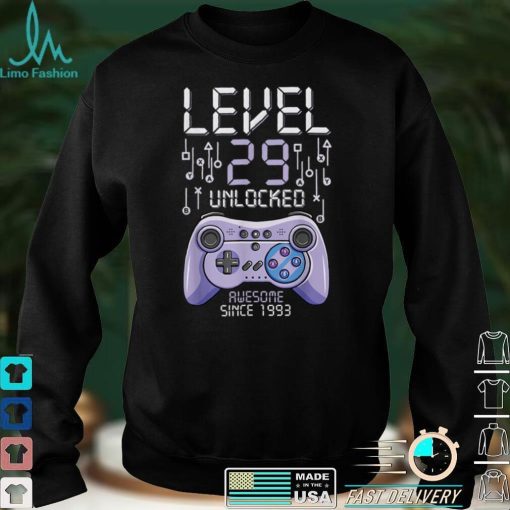 Birthday Gamer Level 29 Years Unlocked Awesome Since 1993 T Shirt B09VYX6RRS