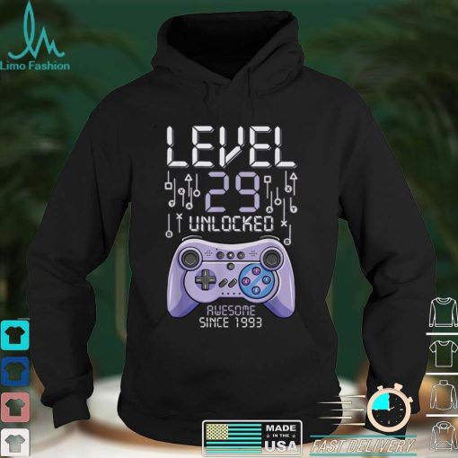 Birthday Gamer Level 29 Years Unlocked Awesome Since 1993 T Shirt B09VYX6RRS