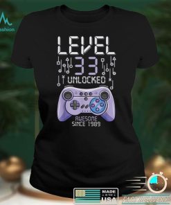 Birthday Gamer Level 33 Years Unlocked Awesome Since 1989 T Shirt B09VYYB8J6