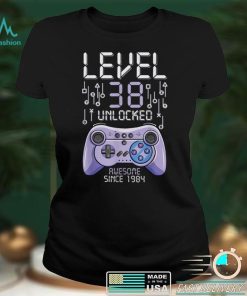 Birthday Gamer Level 38 Years Unlocked Awesome Since 1984 T Shirt B09VYWPK9Z