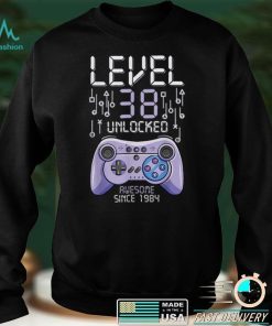 Birthday Gamer Level 38 Years Unlocked Awesome Since 1984 T Shirt B09VYWPK9Z